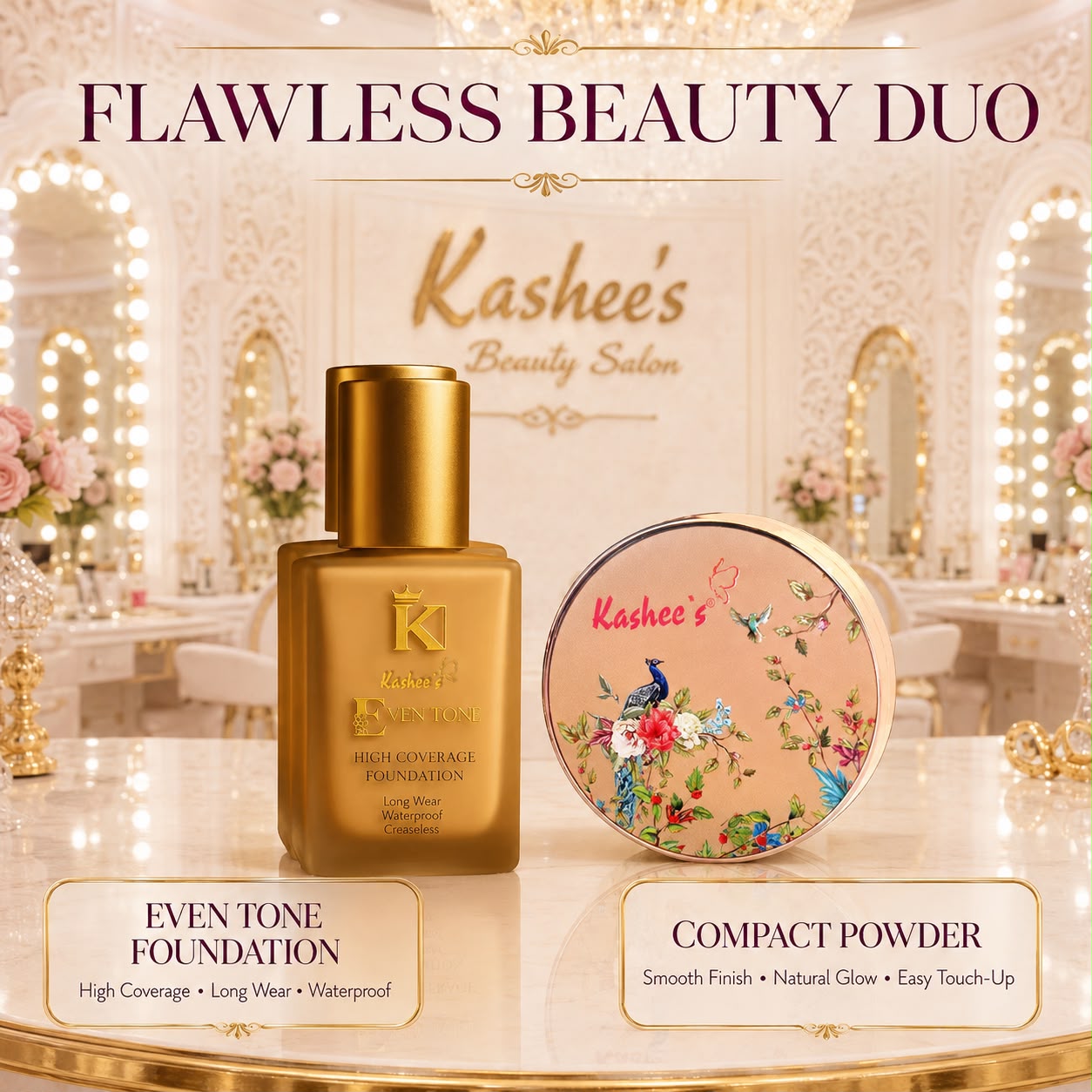 Kashee's Deal Foundation+Compact Powder For All Skin Type