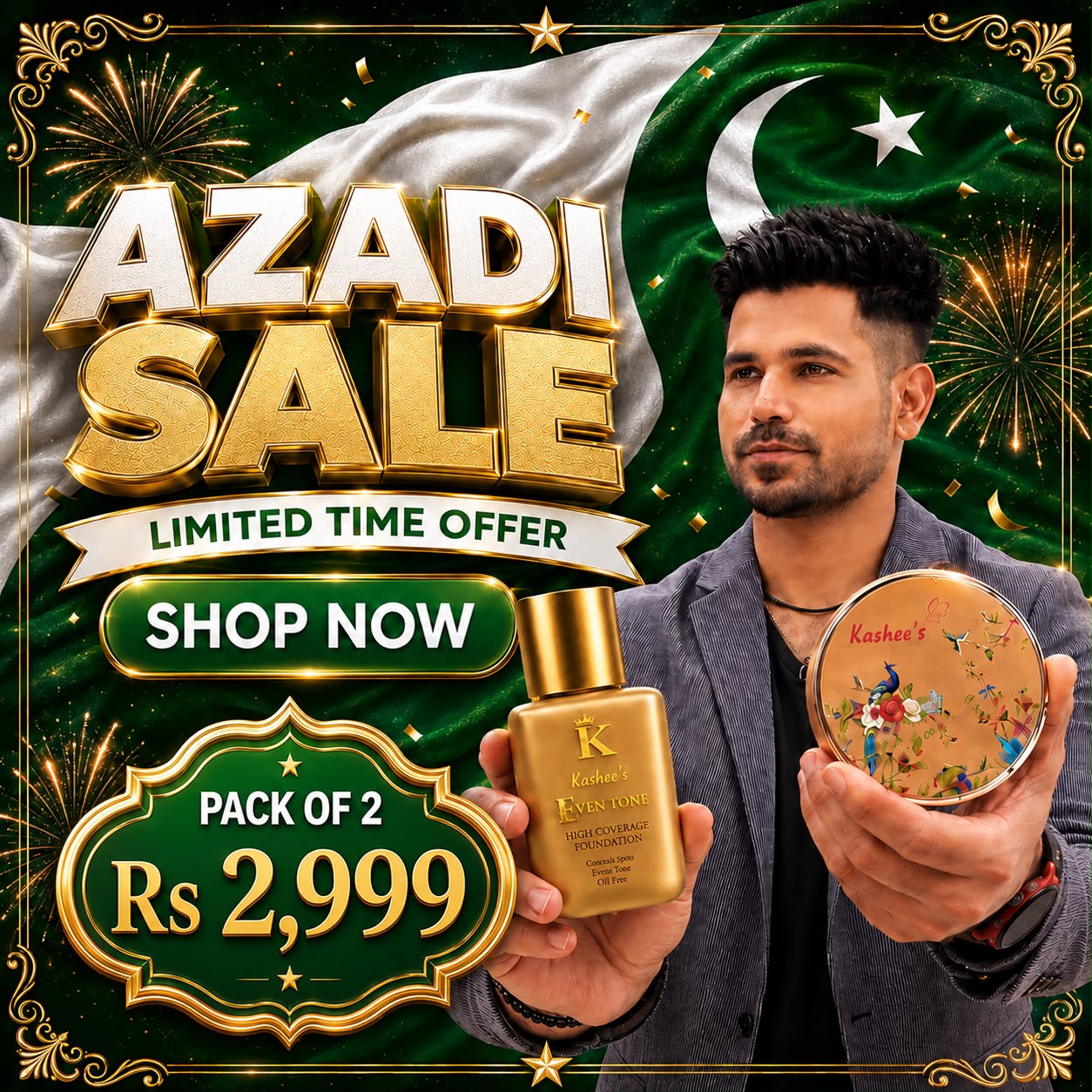 Kashee's Deal Foundation+Compact Powder For All Skin Type
